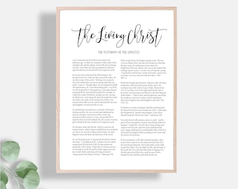 The Living Christ Digital Download Printable Poster, The Living Christ Print, LDS Proclamation Instant Digital Download, Wall Art
