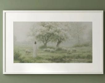 Jesus Christ, The Good Shepherd Print, Christian Wall Art (Digital Download)