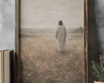 Jesus Christ Print, Walk With Me, Christian Wall Art (Digital Download)