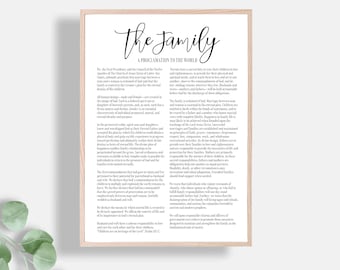 The Family Proclamation, The Family A Proclamation to the World, Digital Download Printable, Wall Art, Poster, LDS Art