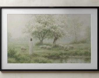 Jesus Christ, The Good Shepherd Art Print, LDS Christian Wall Decor (Digital Download)
