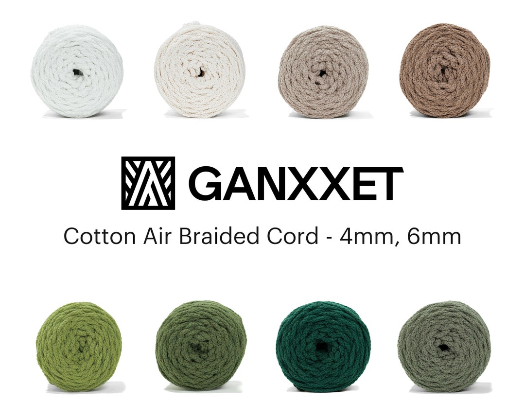 Aircord Rope Rope Cotton Air Cord 4mm, 6mm – Braided Cord Made of Recycled Cotton – Rope ...