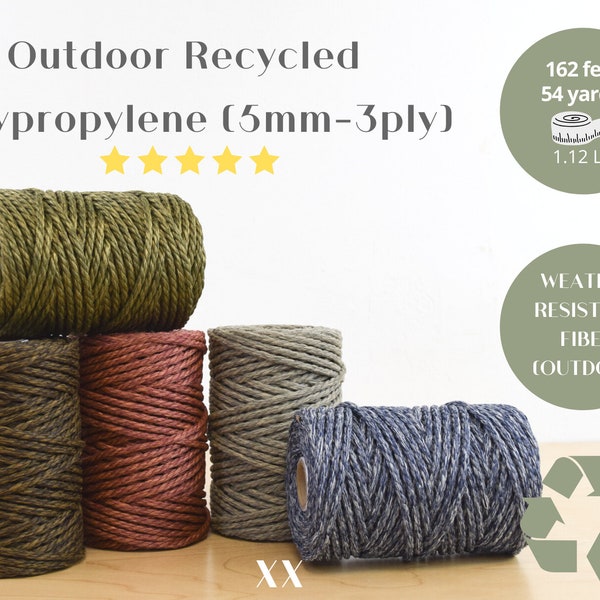 GANXXET OUTDOORS RECYCLED Polypropylene rope 5MM - 3PLY: