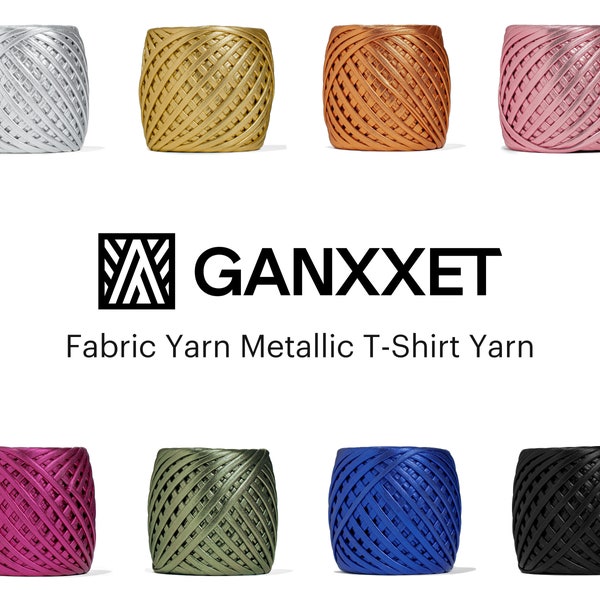 Fabric Yarn Metallic – Super Bulky T-Shirt Yarn – Cord Supplies for Stylish Handbags, T-shirt, Basket, Rags by GANXXET, 164ft