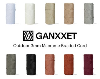 Outdoor 3mm Macrame Braided Cord – Supplies for Plant Hangers, Stylish Handbags, Outdoor Decorations, Crochet Bag Yarn by GANXXET, 475ft