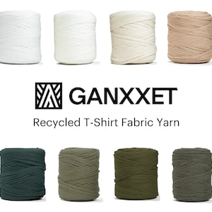 Recycled T-Shirt Fabric Yarn | Spaghetti Yarn | Jersey T Shirt Yarn | Crochet Yarn for Bags, Baskets, etc. by Ganxxet, 460 ft - 154 yards