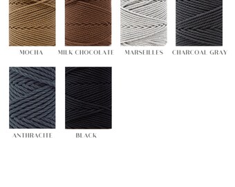 GANXXET MACRAME Cotton Cord - 3 Mm 3 Strands ; Recycled Cotton