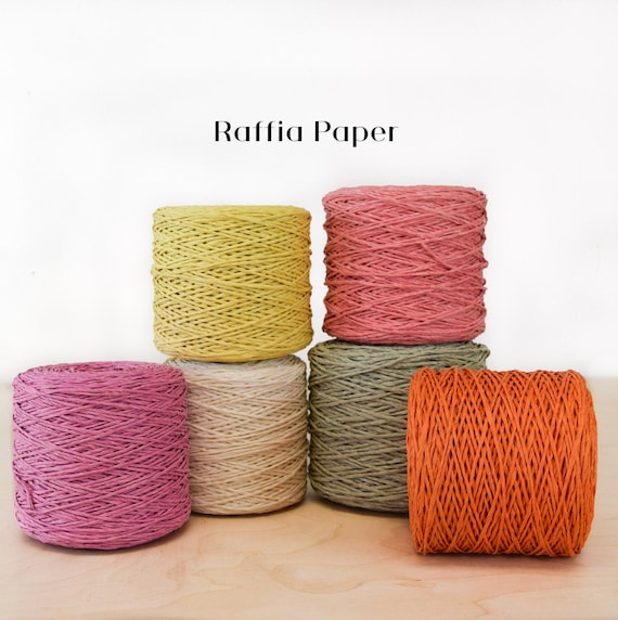 GANXXET Raffia Paper / Recycled Paper Yarn / DIY Fiber Art / Macrame Raffia  Yarn / Weaving Raffia Yarn / Crochet Raffia Yarn 