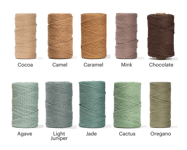 GANXXET Recycled Cotton Macrame Cord 4mm x 110 m Weiche Baumwolle Einzelstrang farbiges Seil Zubehör für Dekor Handwerk Pflanze Wandhänger 328ft Bild 3