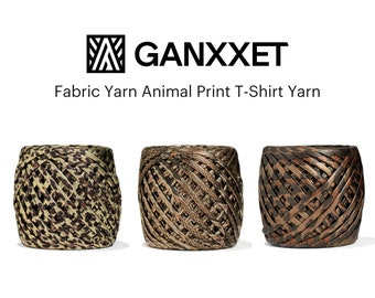 Fabric Yarn Animal Print – Super Bulky T-Shirt Yarn – Cord Supplies for Stylish Handbags, T-shirt, Basket, Rags by GANXXET, 164ft