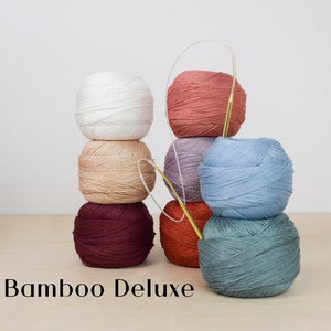 GANXXET BAMBOO DELUXE Yarn: Bamboo Yarn / Crochet Yarn / Knitting Yarn / Sustainable Yarn / Organic Bamboo Yarn / 100% Bamboo Yarn / Viscose