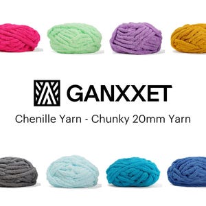 Chunky 20mm Chenille Yarn for Crocheting, Bulky Thick Fluffy Yarn for Knitting, Hand Knitting Blankets, Soft Plush Yarn, 27 yds - 8 oz