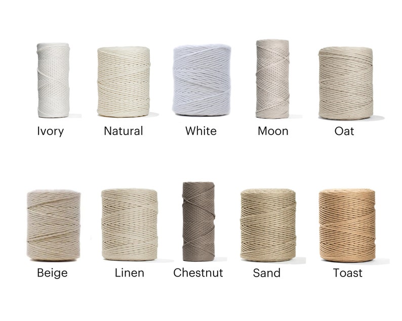 Recycled Cotton Macrame Cord 4mm x 240 Yards Single Strand Soft Cotton Rope Supplies for Decor Crafts Plant Wall Hangers by GANXXET, 720 Ft. image 2