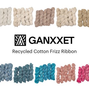 Recycled Cotton Frizz Ribbon | Frayed Raw Edge Ribbon | Weaving Macrame Yarn | Wrapping Ribbon | 75 feet - 3.5 oz