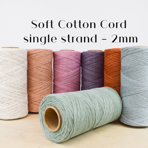 GANXXET Soft Cotton Cord 2mm Macrame 2mm Single Strand | Etsy