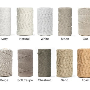 GANXXET Recycled Cotton Macrame Cord 4mm x 110 m Weiche Baumwolle Einzelstrang farbiges Seil Zubehör für Dekor Handwerk Pflanze Wandhänger 328ft Bild 2