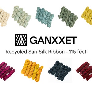 Sari Silk Ribbon – Recycled Hand-dyed – Indian Silk Ribbon for Weavings, Crochet and Knitting 0.2 lbs - 3.5 oz.
