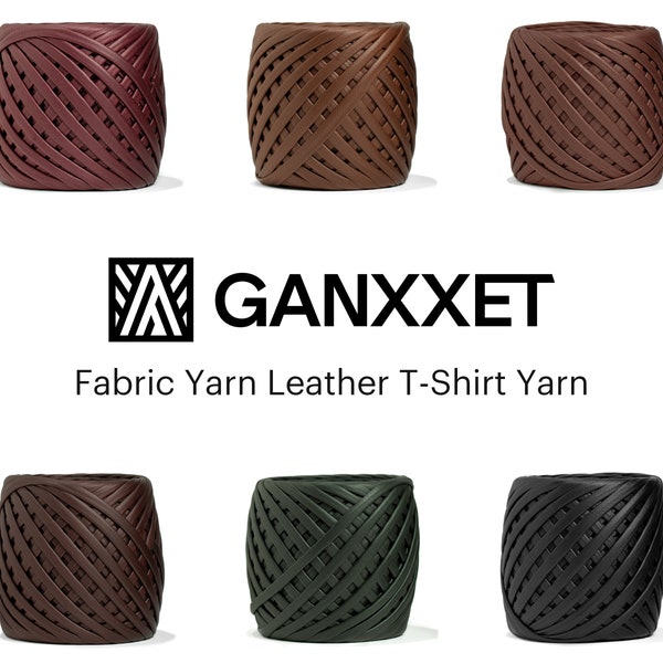 Fabric Yarn Leather – Super Bulky T-Shirt Yarn – Cord Supplies for Stylish Handbags, T-shirt, Basket, Rags by GANXXET, 164ft