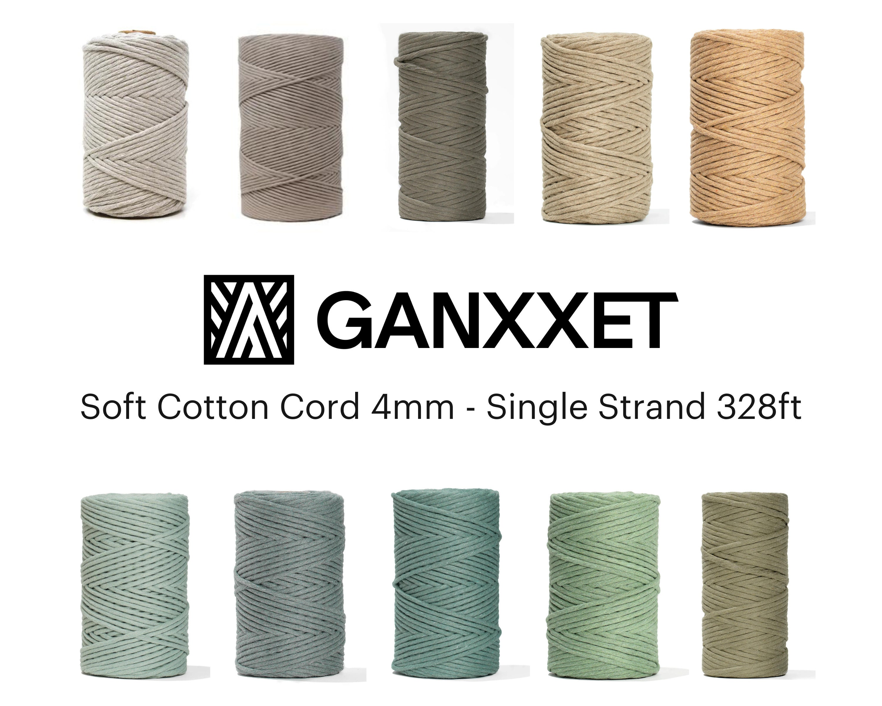 Ravenox Single Strand Twisted Cord | 100% Cotton Cord Macramé Projects 2mm x 250 Yards