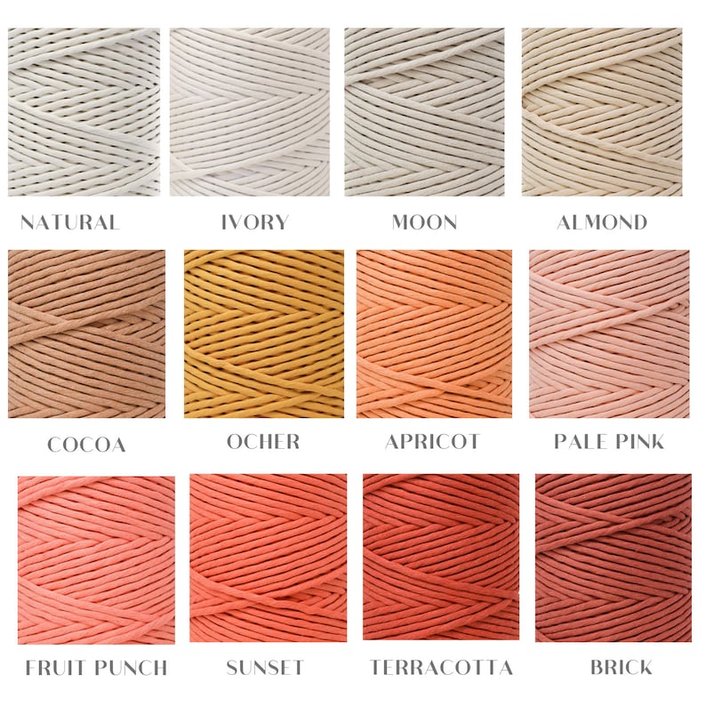 SOFT COTTON CORD ZERO WASTE 6 MM - 1 SINGLE STRAND - OCHER COLOR