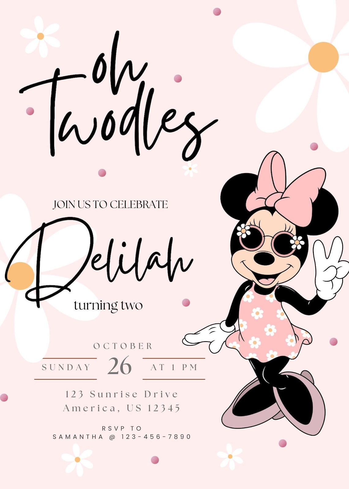 Oh Twodles Birthday Invitation Etsy