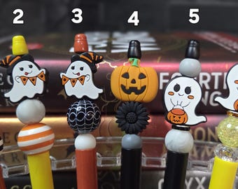 Halloween Beaded Pens: Ghost & Pumpkin - Bookish Reader Gift