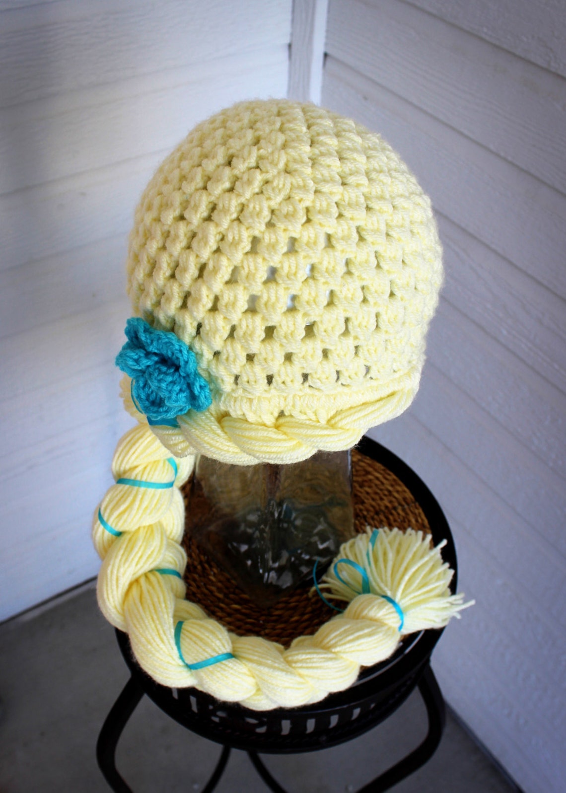 Crochet Ice Queen Hat With Flower Etsy