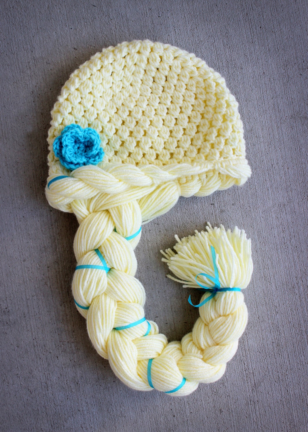 Crochet Ice Queen Hat With Flower Etsy