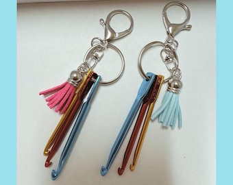 Crochet Hook Keychain, mini crochet hooks, portable crochet hooks, gift for crochet fan, travel crochet hooks