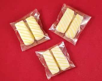 Gluten-Free Lemon Wafers covered in White Chocolatey Goodness. (Includes 2 Wafers per bag)