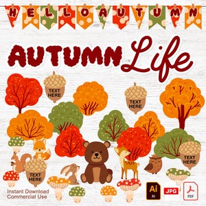 Autumn Life | Fall Bulletin Board |  | Fall Classroom Decor and Door Decor |  | Commercial Use | INSTANT DOWNLOAD | Digital Download