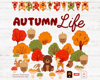 Autumn Life | Fall Bulletin Board |  | Fall Classroom Decor and Door Decor |  | Commercial Use | INSTANT DOWNLOAD | Digital Download