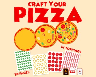 Kit per lavoretti di carta a forma di pizza / Crea una pizza / Perfetto per bambini / Attività per aule e casa / DOWNLOAD IMMEDIATO / Download digitale