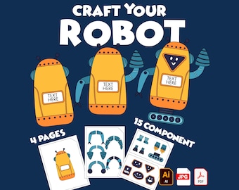 Papiermodellen robot | Maak je robot | Perfect voor kinderen | Klaslokalen en thuisactiviteiten | DIRECT DOWNLOADEN | Digitale download