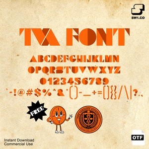 TVA Font Family INSTANT DOWNLOAD Commercial Use, Loki Font, Time
