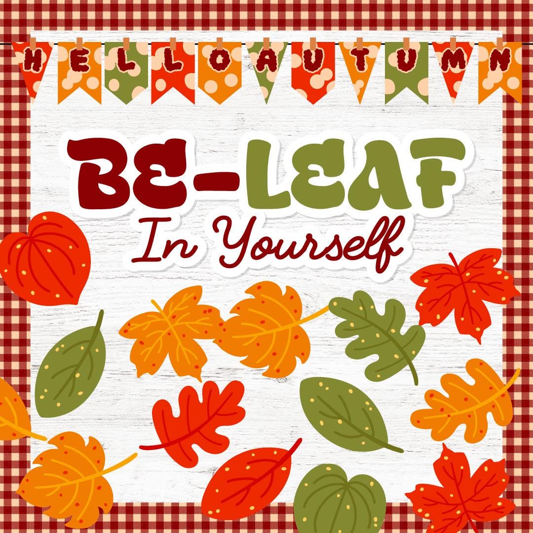 Autumn Motivational Printable Bulletin Board | Fall Classroom Decor and ...
