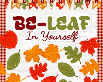 Autumn Motivational Printable Bulletin Board | Fall Classroom Decor and Door Decor | Commercial Use | INSTANT DOWNLOAD | Digital Download