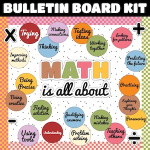Math is all about  Bulletin Board Kit | Math Classroom Decor and Door Decor | Commercial Use | INSTANT DOWNLOAD | Digital Download