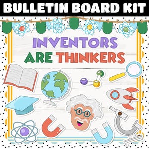 Inventors Are Thinkers | Science Bulletin Board Kit | STEM Classroom Decor Door Decor | Commercial Use | INSTANT DOWNLOAD | Digital Download