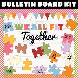 We All Fit Together Bulletin Board Kit | Puzzle Pieces Printable | Classroom Decor | Commercial Use | INSTANT DOWNLOAD | Digital Download
