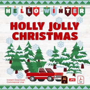 Christmas Tree Truck Bulletin Board Kit | Christmas Classroom Decor and Door Decor | Commercial Use | INSTANT DOWNLOAD | Digital Download