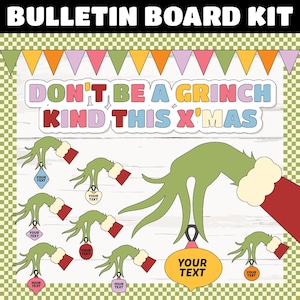 Grinch Bulletin Board Kit | Christmas Bulletin Board | Christmas Classroom Decor and Door Decor | INSTANT DOWNLOAD | Digital Download