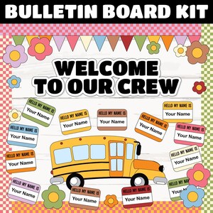 Welcome to Our Crew | Groovy Bulletin Board Kit | Groovy Classroom Decor,Door Decor | Commercial Use | INSTANT DOWNLOAD | Digital Download
