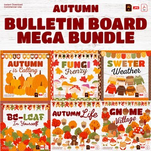 Autumn Decor | Bulletin Board Kits Bundle | Fall Classroom Decor and Door Decor | Commercial Use | INSTANT DOWNLOAD | Digital Download