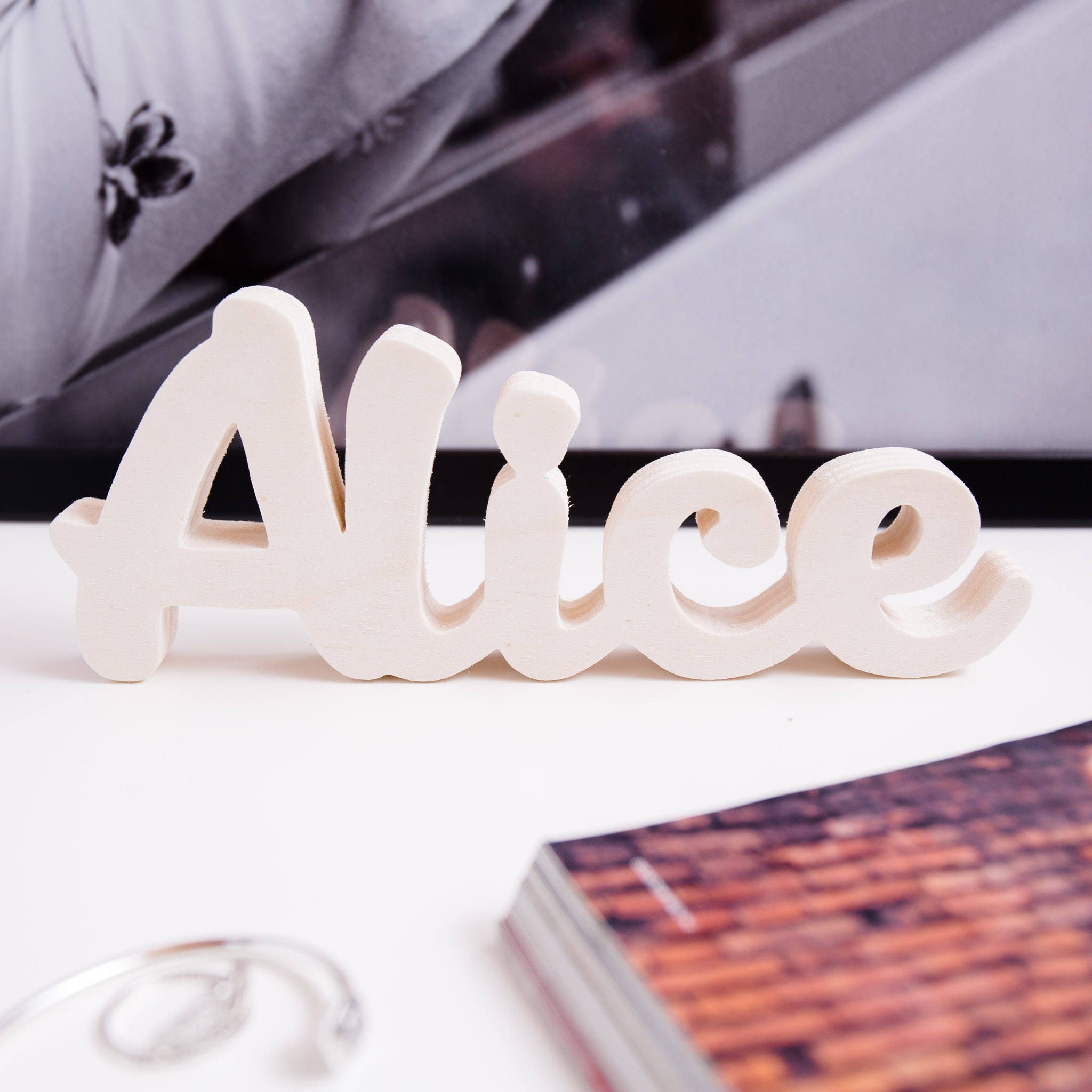 Lettere Decorative In Legno Per Casa - Scritte Fai Da Te Per Matrimoni E Compleanni, Altezza 15cm - Foto 11
