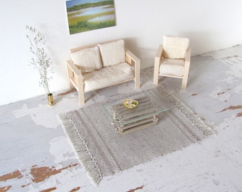 Dollhouse Decor White Beach Leisure Chair DIY Sand Table Model Toy