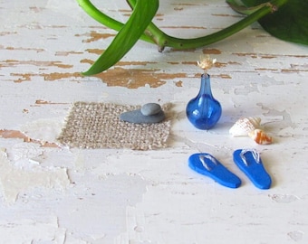 Dollhouse Miniature Yoga or Zen Meditation Stacking Stones, 1:12 Artisan Dolls House Furniture, Bath, Spa, Nautical Beach Cottage Decor