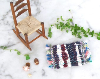 Dollhouse Miniature Kitchen Rug, Door Bath Mat, 1:12 24th Scale Artisan Furniture Country Farmhouse Fairy Cottage Rustic Cabin Doll House