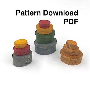 Dollhouse Miniature 1:12 and 1/24 Scale Shaker Oval Box Pattern Download PDF, Cottage Cabin Farmhouse Decor, Artisan Collector Accessories