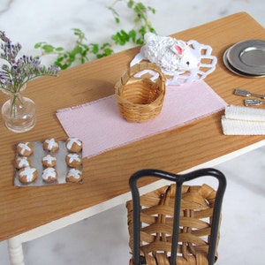 Etsy Pick 1:12 Scale Dollhouse Miniature Table Runner, Pastel Pink Easter Spring Picnic, Kitchen, Dining Decor for Modern Farmhouse Cottage 画像 1